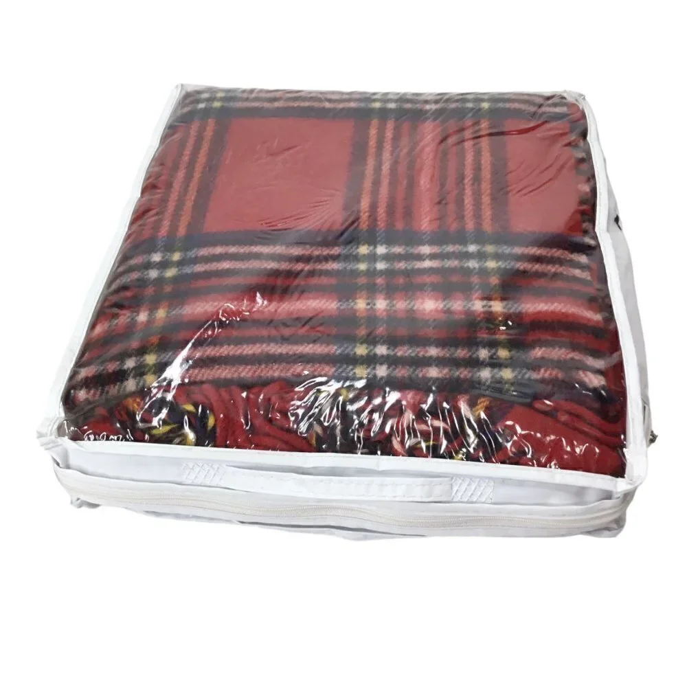 McDonald's Wool Stadium Blanket NIP Faribo Faribault Throw Tartan Plaid Red
